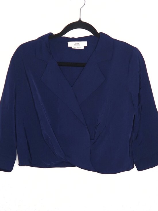 Love Bonito Tops - Love Bonito Navy Blue Crop Top Blouse